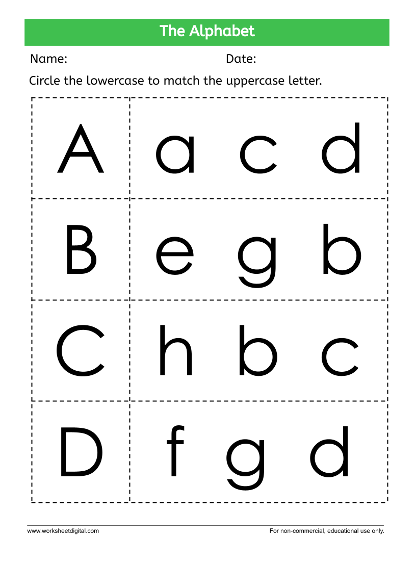 Alphabet Worksheet For Letter Matching Activities Alphabet Worksheet For Letter Matching Activities