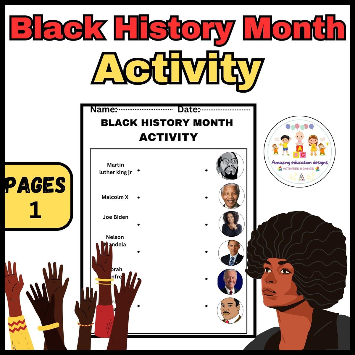 Amazing Matching Activity Worksheets Black History Month Made By Teachers