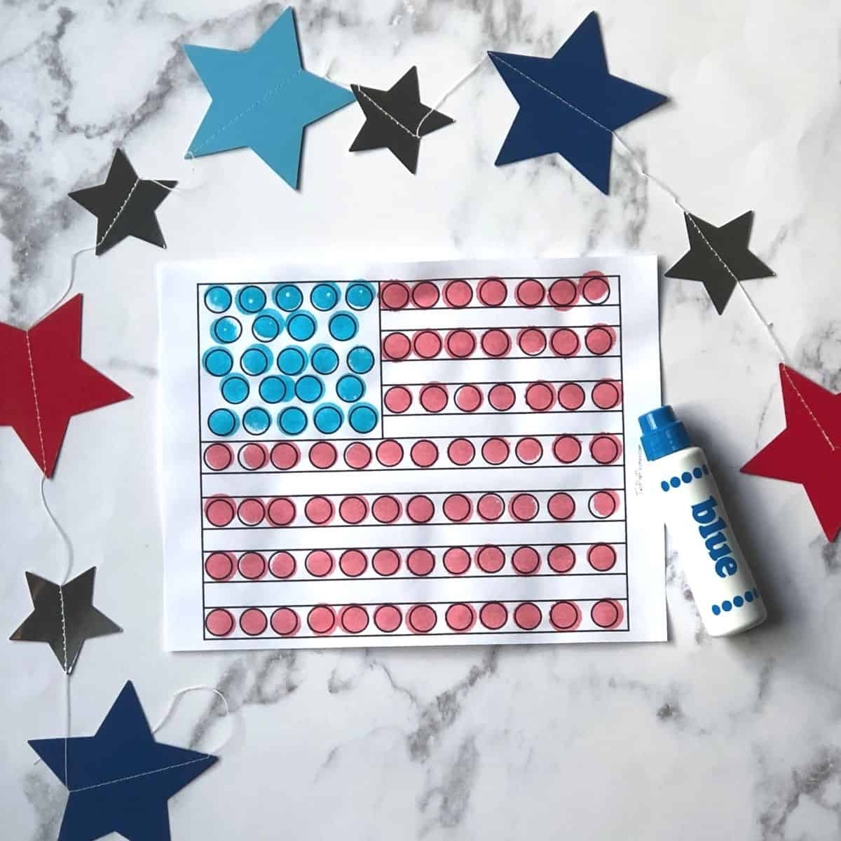 American Flag Dot Marker Printable Totally Free Instant Download