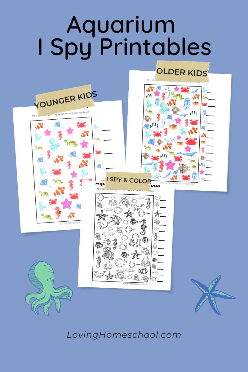 Aquarium I Spy Printables LovingHomeschool