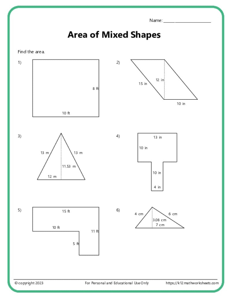 Comparing Areas And Perimeters C PDF Printable Measurement Worksheets Cazoom Math