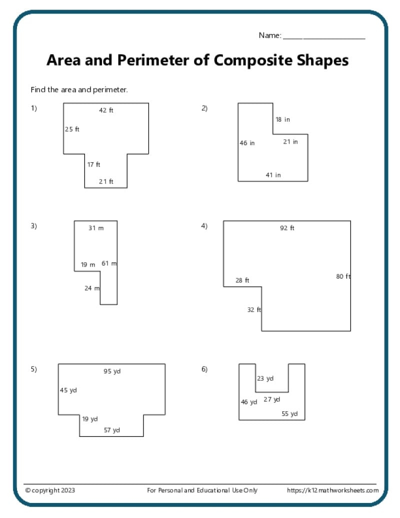 Area And Perimeter With Square Units K12 Math Worksheets