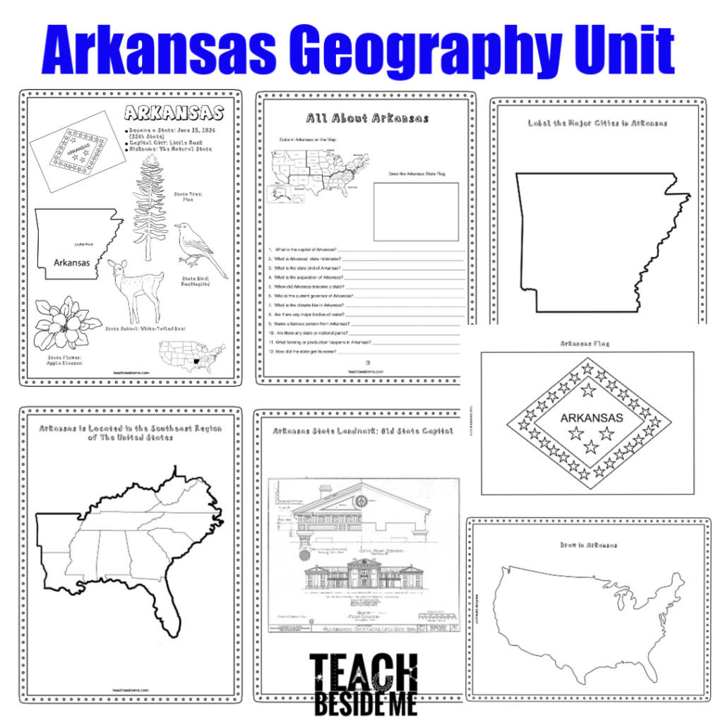 Arkansas Geography For Kids Printable State Activity Pack Teach Beside Me