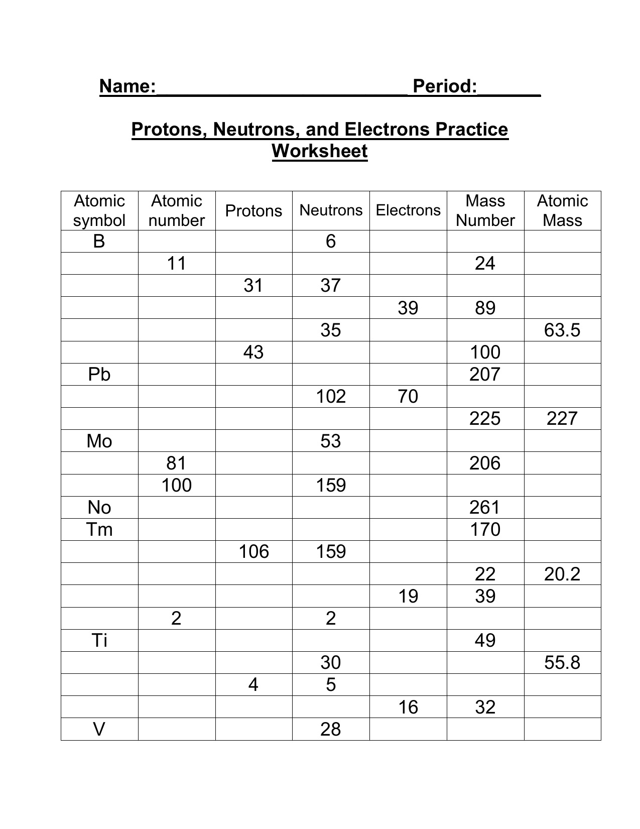 Atomic Number And Mass Number Worksheets Explore Fundamental Concepts With Engaging Exercises