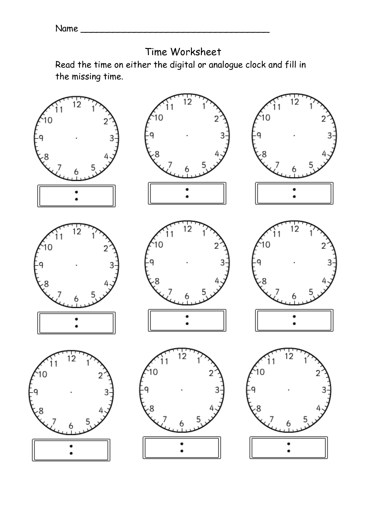 Blank Clock Worksheet To Print Activity Shelter Blank Clock Worksheet To Print Activity Shelter