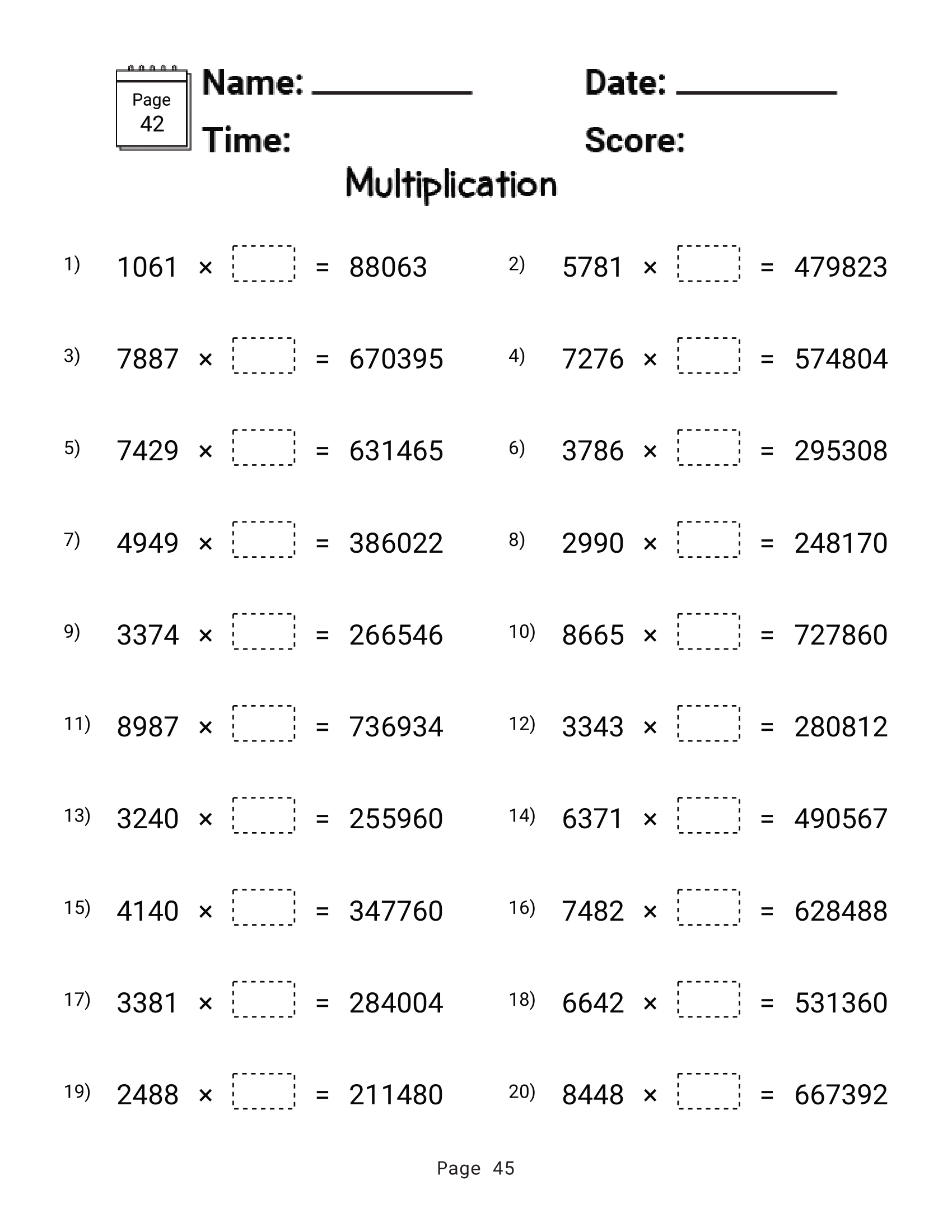 Boost Math Skills With Engaging Multiplication 6th Grade Worksheets Made By Teachers