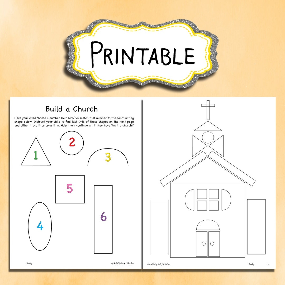 Build A Church Printable Worksheet For Kids NONDENOMINATIONAL CHRISTIAN Activity For Kids Sunday Activity Quiet Book Church For Kids Etsy
