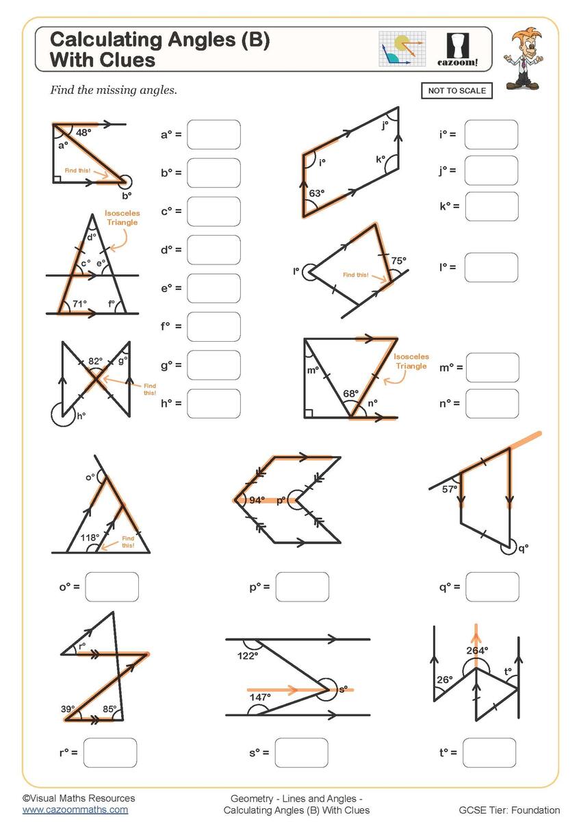 Algebraic Angles In Parallel Lines Worksheet Printable PDF Year 9 Geometry Worksheet