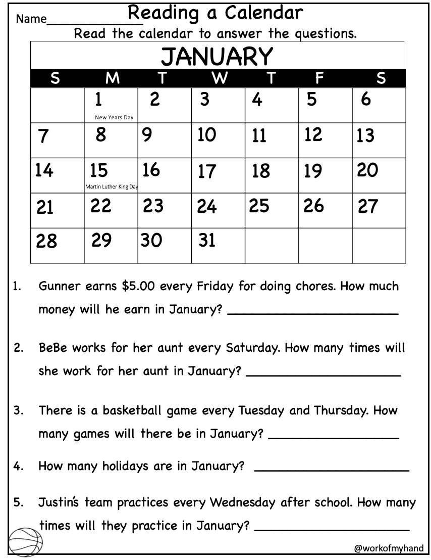 Calendar Math Worksheets 2nd Grade Made By Teachers Calendar Math Worksheets 2nd Grade Made By Teachers