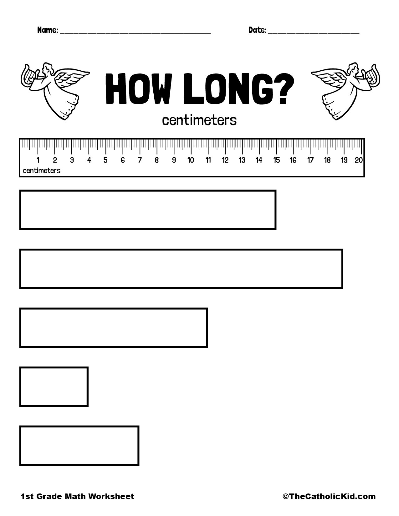 Catholic Themed Size Measurement 1st Grade Worksheets TheCatholicKid