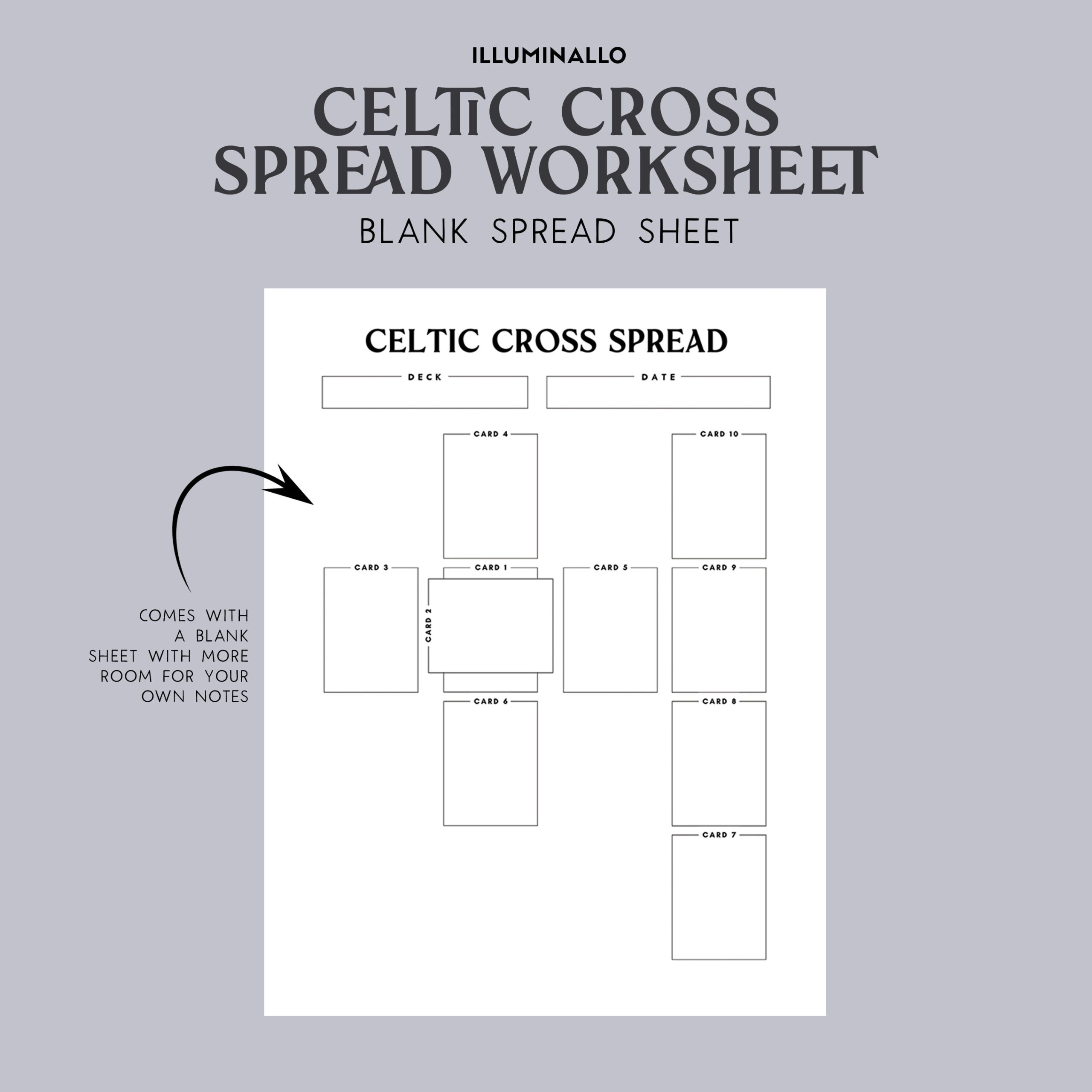 Celtic Cross Tarot Spread Printable Celtic Cross Tarot Worksheet Tarot Journal Tarot Worksheet Printable Printable Tarot Worksheet Etsy Norway
