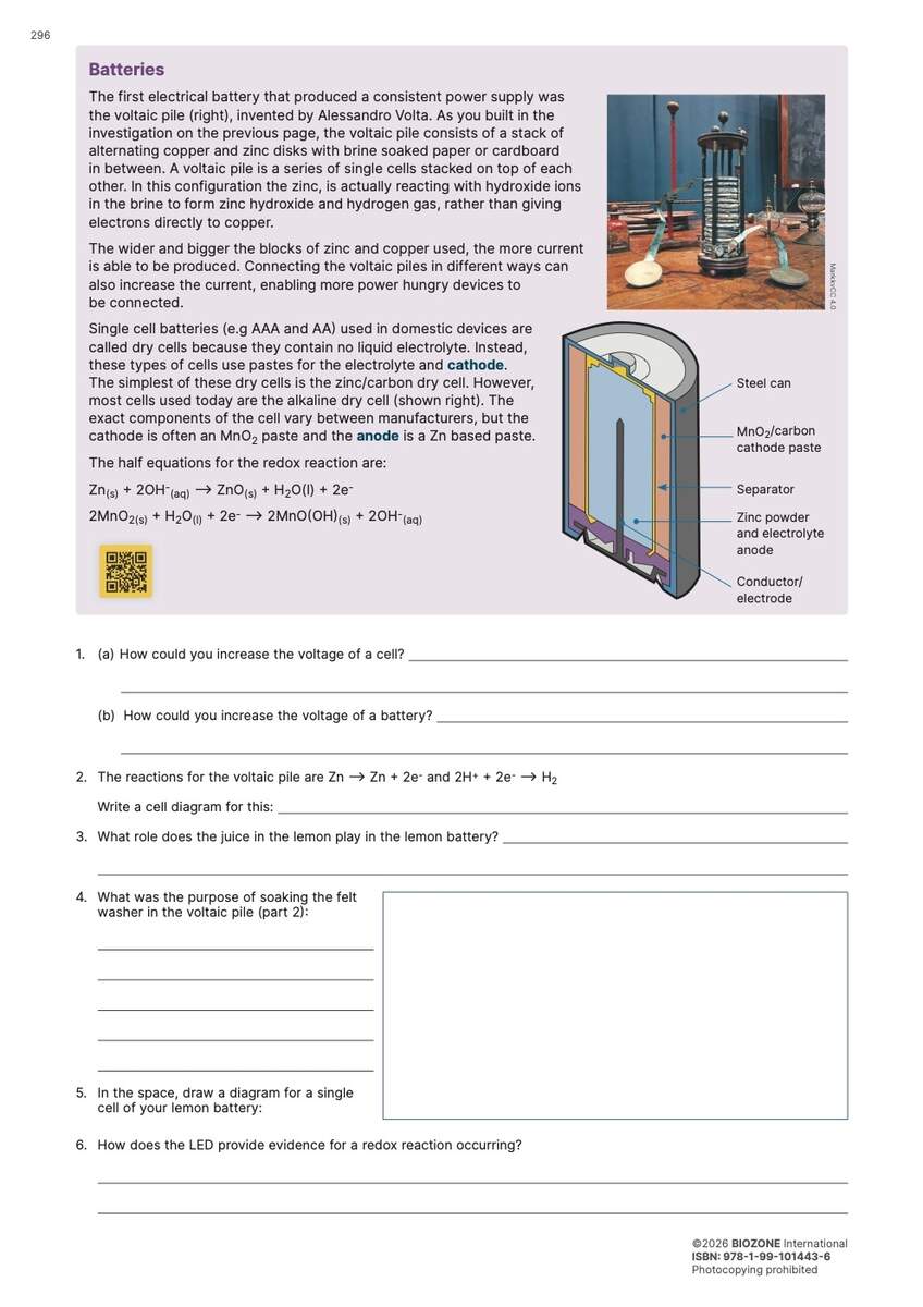 Chemistry Explained Student Edition BIOZONE