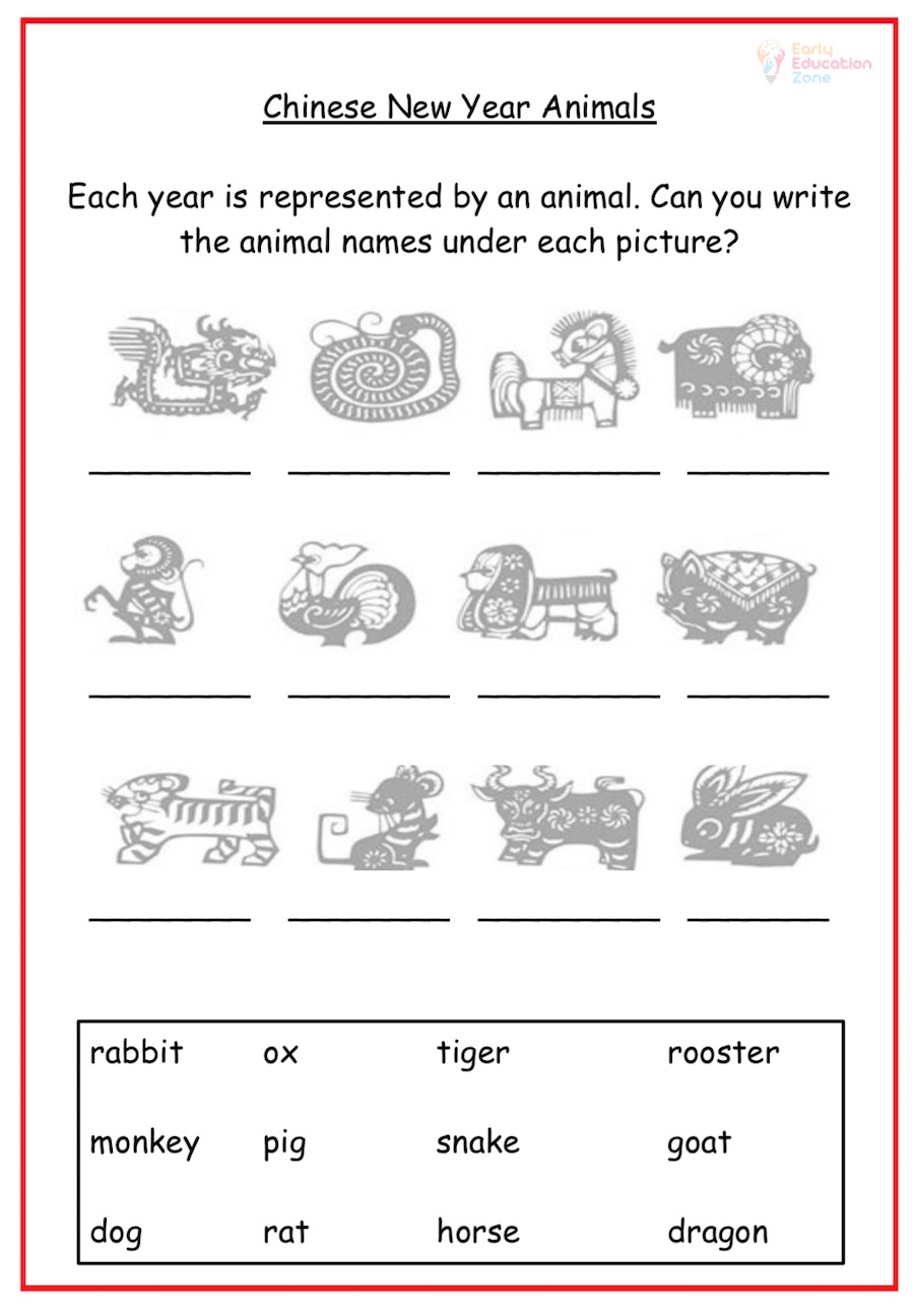 Lunar Chinese New Year And Tet What Comes Next Coloring Activity Number 2 For Kids Ezpzlearn