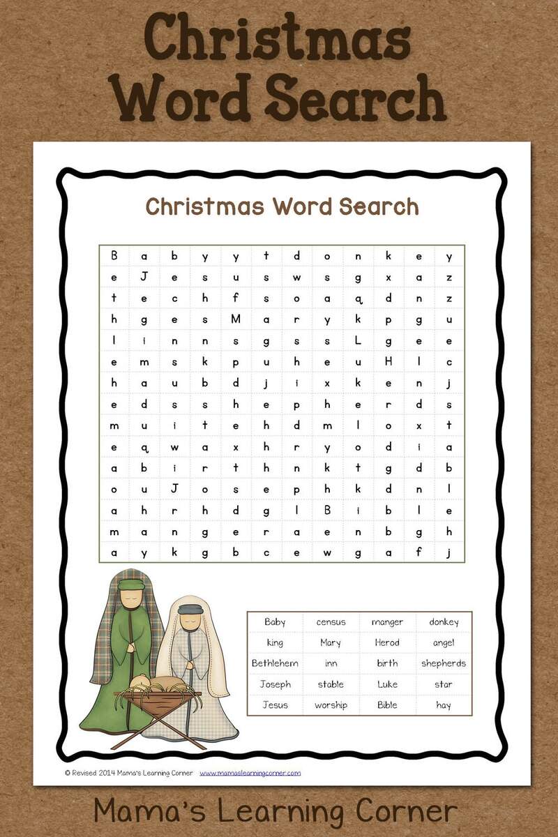 Christmas Word Search Free Printable Mamas Learning Corner Math Christmas Worksheets PDF Free Download