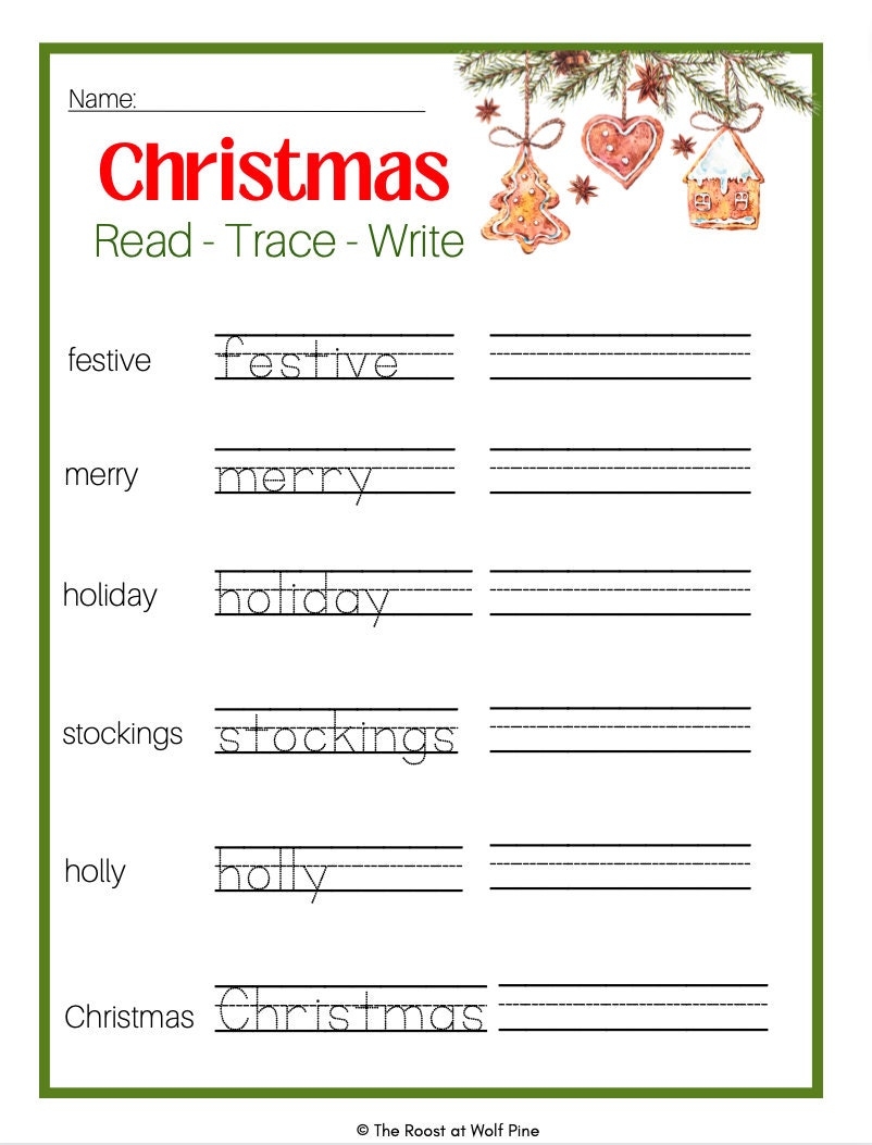 CHRISTMAS WORKSHEETS Second Grade Homeschool Printable Winter Learning Math Reading Counting Writing Workbook Homeschool Curricula Etsy
