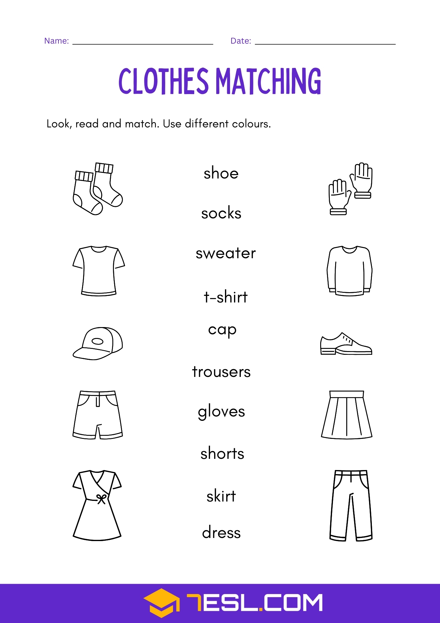 Clothes And Accessories Worksheets For Kids Free PDF 7ESL Clothes And Accessories Worksheets For Kids Free PDF 7ESL