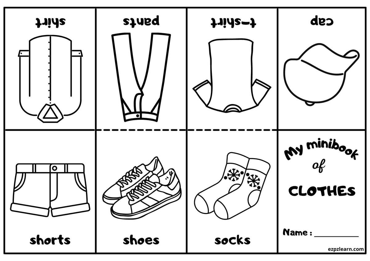 Clothes Mini Coloring Book Activity Ezpzlearn Clothes Mini Coloring Book Activity Ezpzlearn