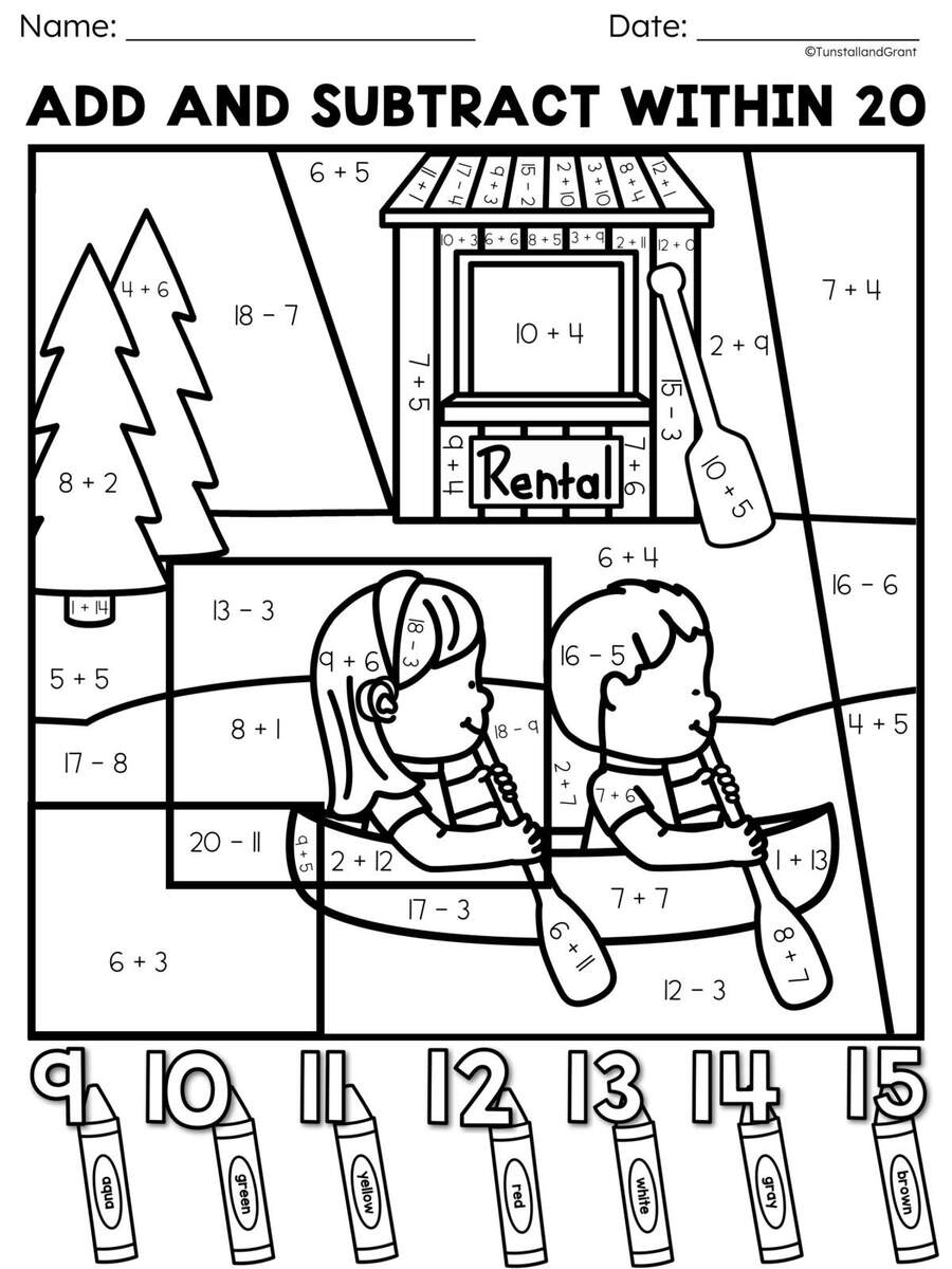 Color By Math Worksheets For Addition And Subtraction Practice That Kids Love Tunstall S Teaching Color By Math Worksheets For Addition And Subtraction Practice That Kids Love Tunstall S Teaching