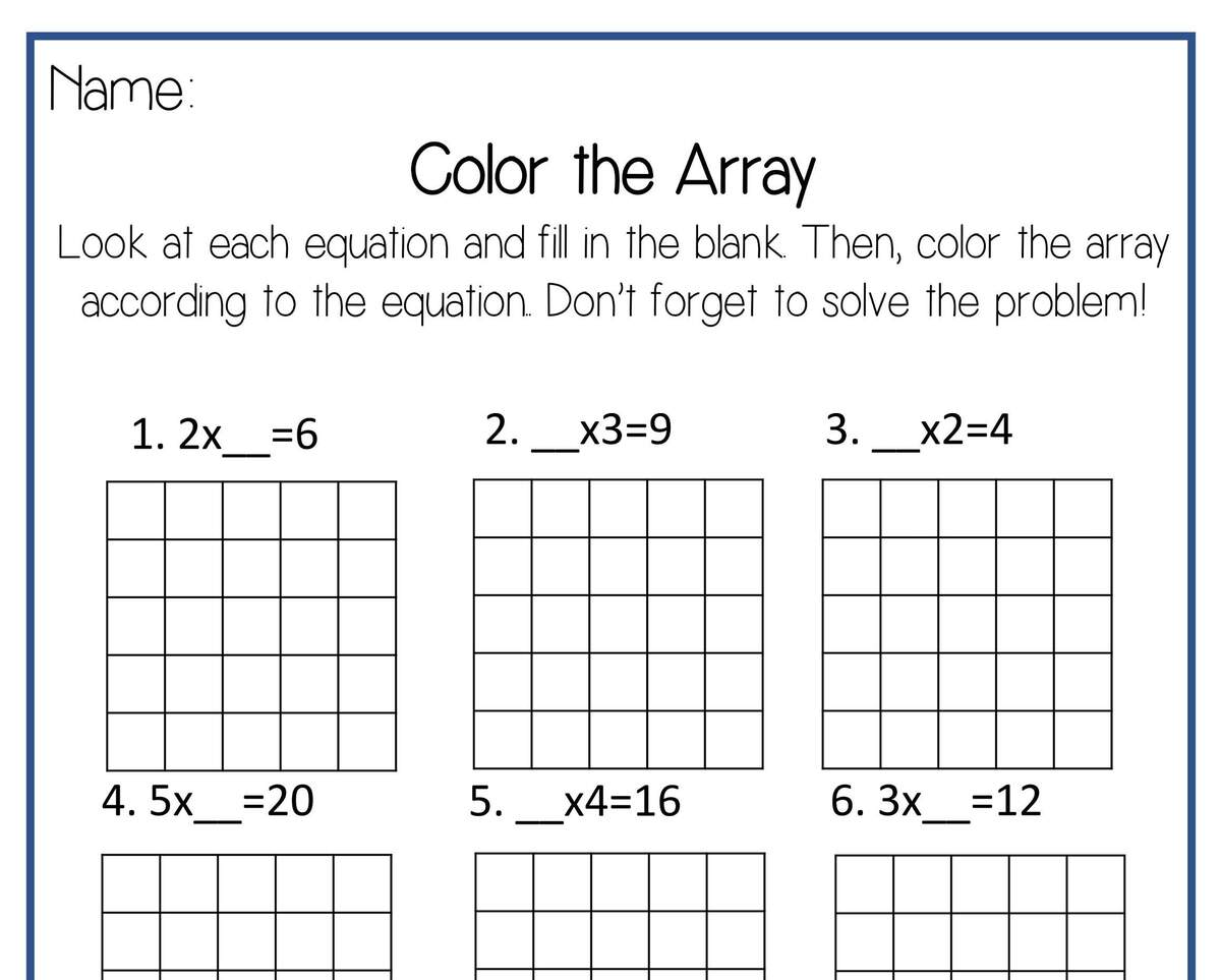 Free Multiplication Arrays Worksheets Teach Prints