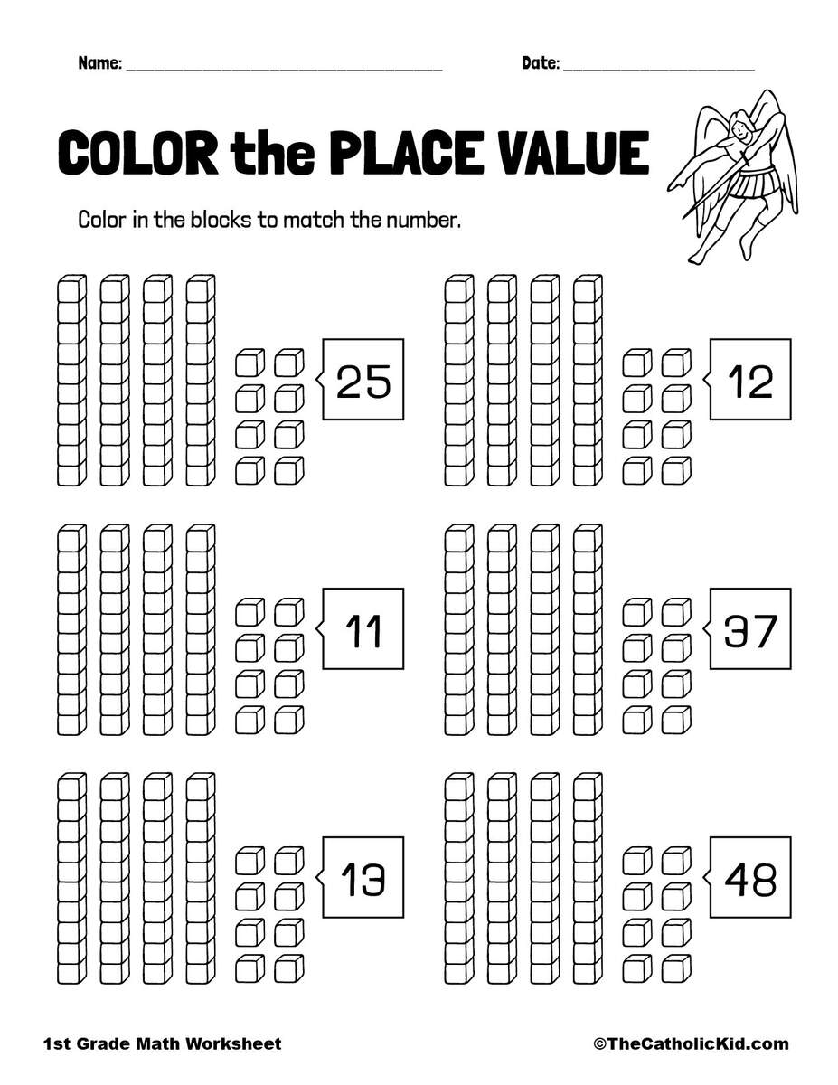 Color The Place Value Worksheet TheCatholicKid