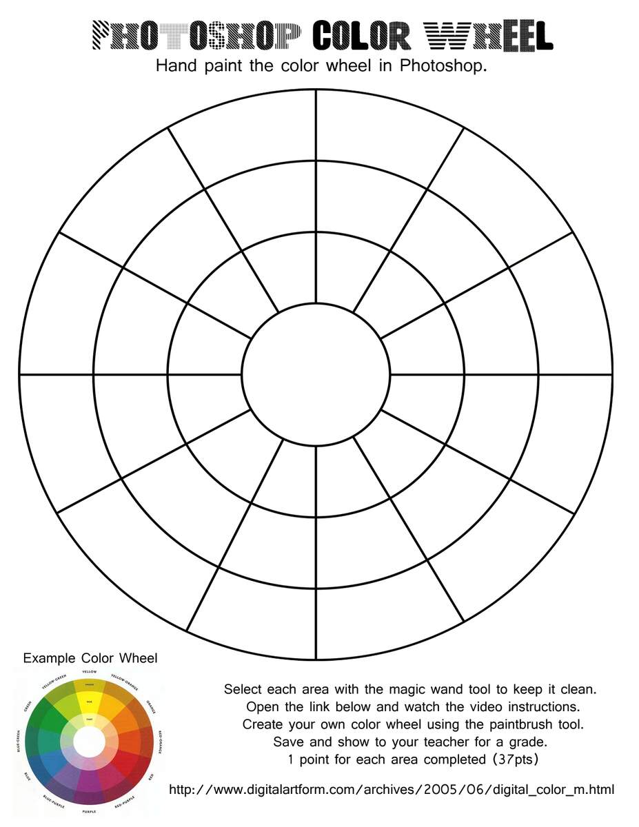 Color Wheel Worksheet Printables