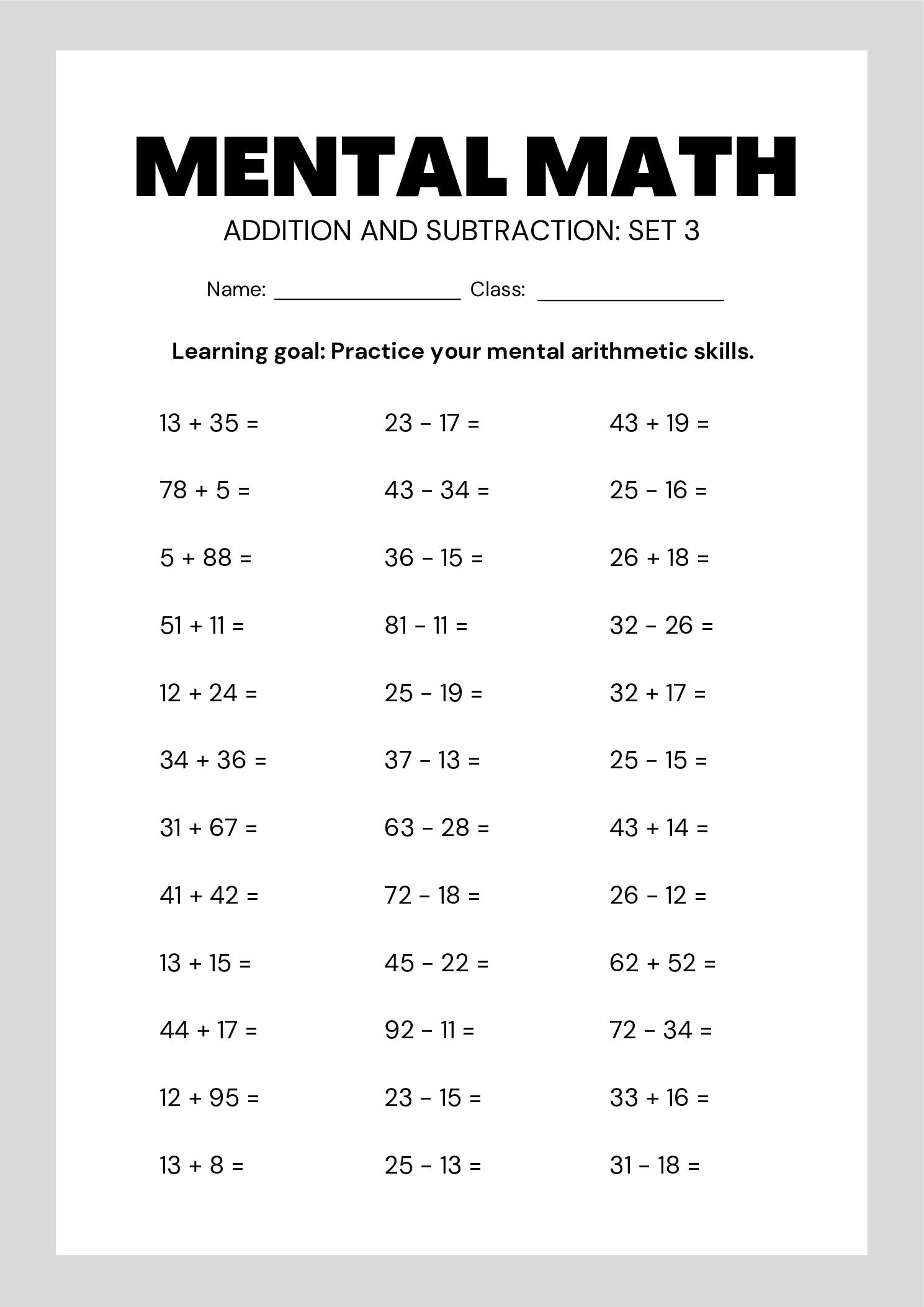 Colorful Math Addition Subtraction Worksheets 8 Page Printable For Kids Etsy