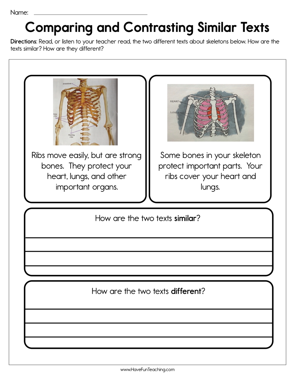 Compare And Contrast Similar Texts Worksheet Have Fun Teaching Compare And Contrast Similar Texts Worksheet Have Fun Teaching