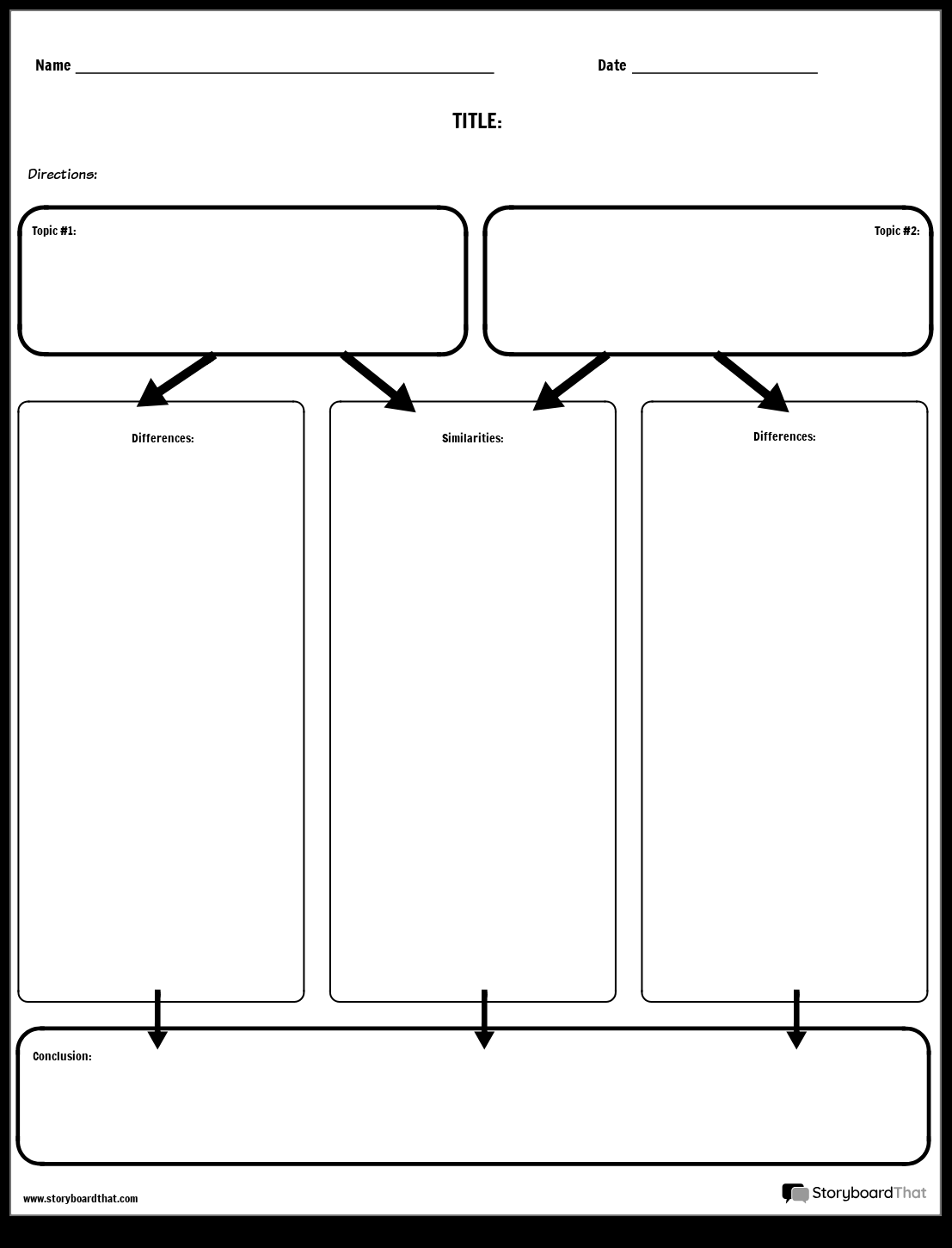 Compare And Contrast Worksheet With Multiple Columns