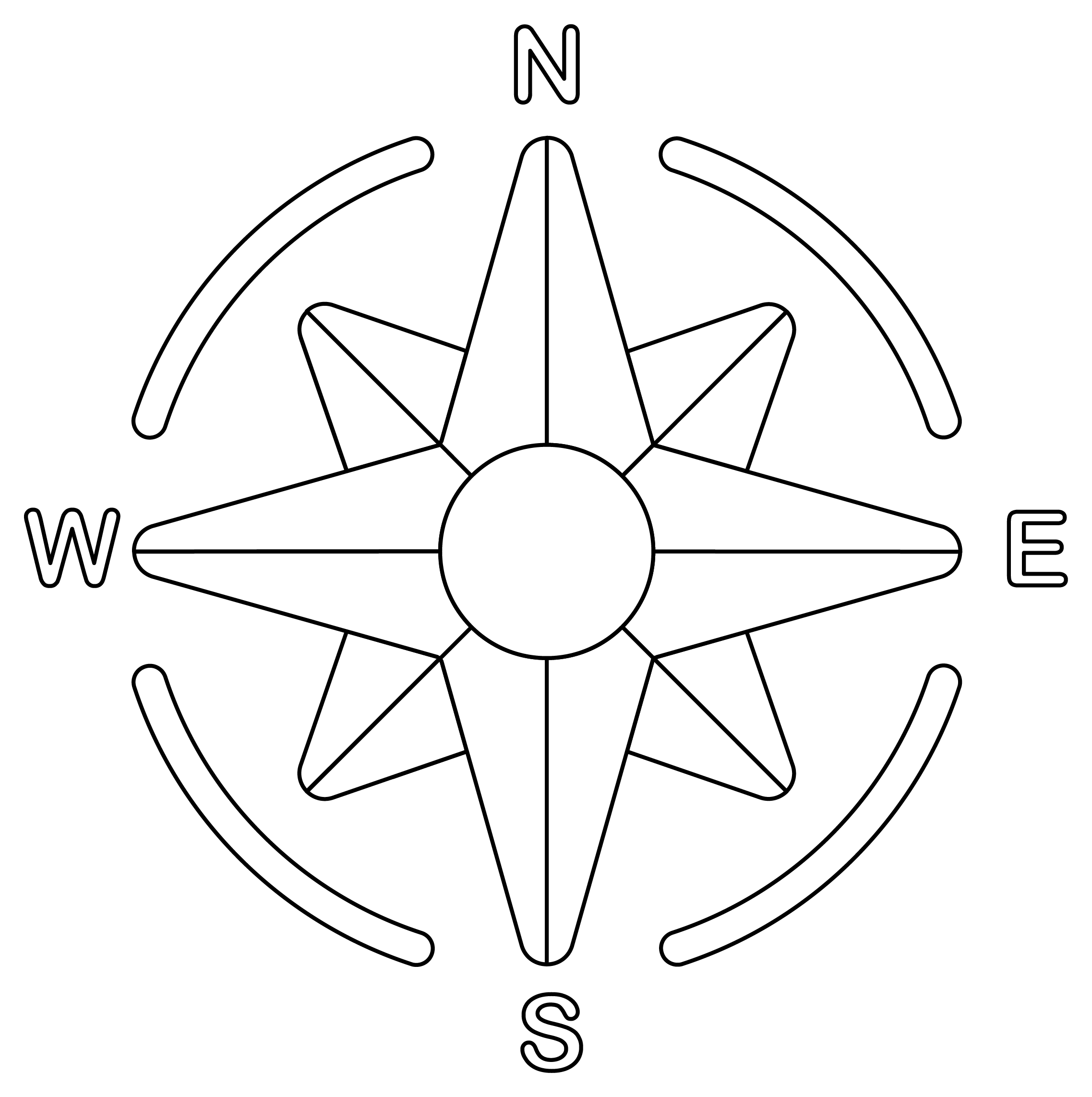 Compass Rose 15 Free Printable Coloring Pages