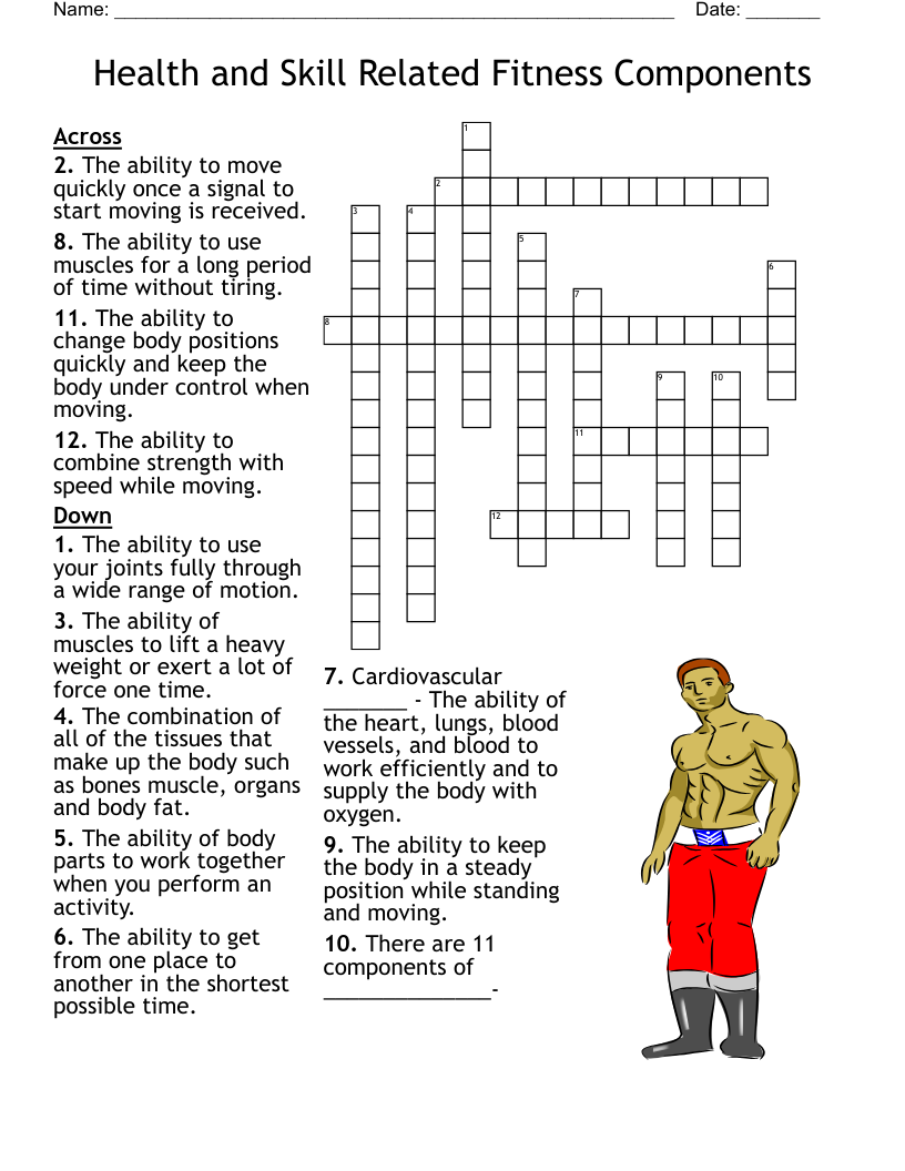 Components Of Physical Fitness Worksheet WordMint