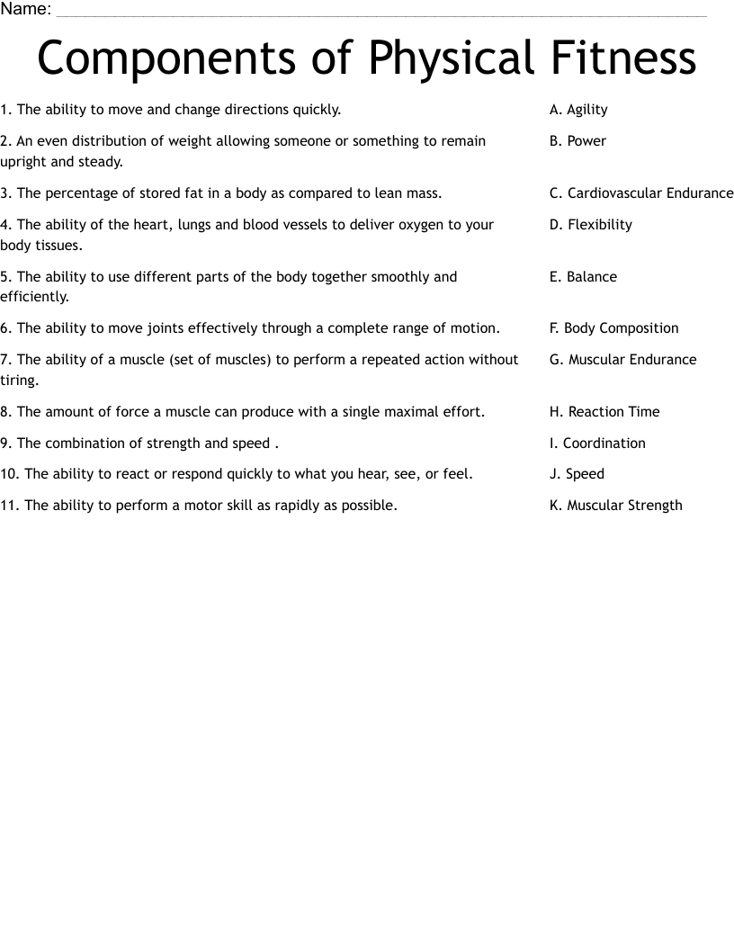 Physical Fitness Word Search Free Printable Growing Play