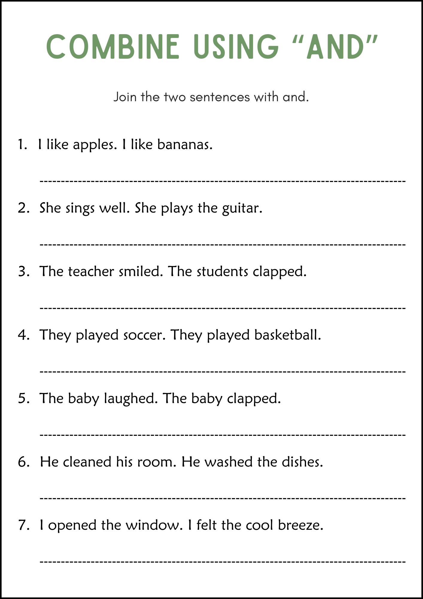 Compound Sentences Worksheet Commas Conjunctions And But Or So Because Made By Teachers