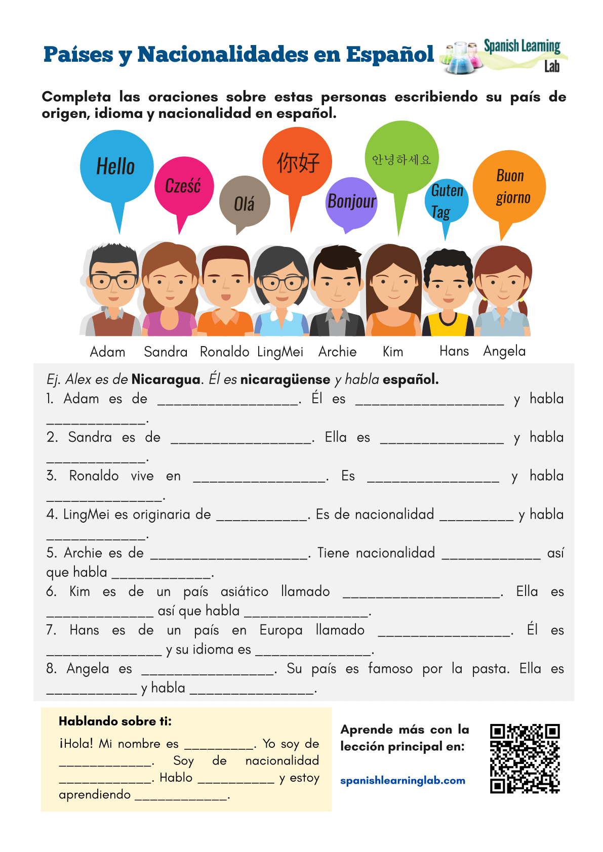 Countries And Nationalities In Spanish PDF Worksheet Spanish Learning Lab Countries And Nationalities In Spanish PDF Worksheet Spanish Learning Lab