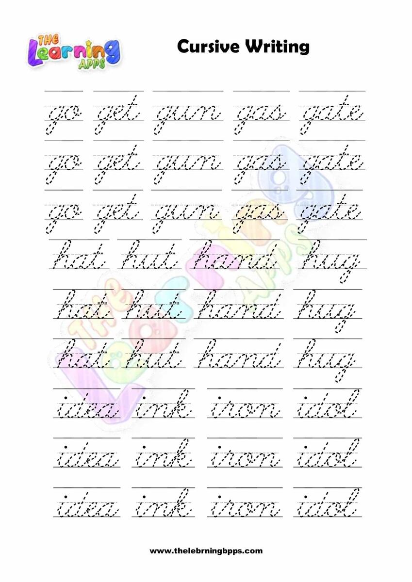 Cursive Handwriting Practice Worksheet Alphabets A Z Your Home Worksheets Library