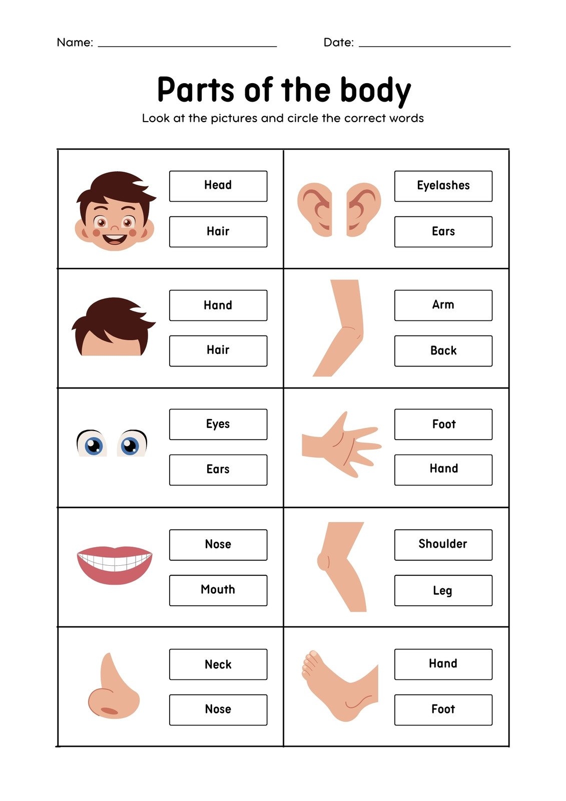 Customize 81 Body Parts Worksheets Templates Online Canva Parts Of The Body Free Worksheet SKOOLGO