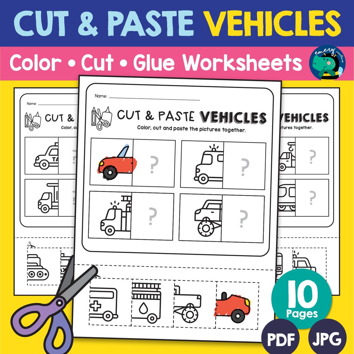 Cut And Paste Vehicles Worksheets Back To School Activity Made By Teachers Cut And Paste Vehicles Worksheets Back To School Activity Made By Teachers