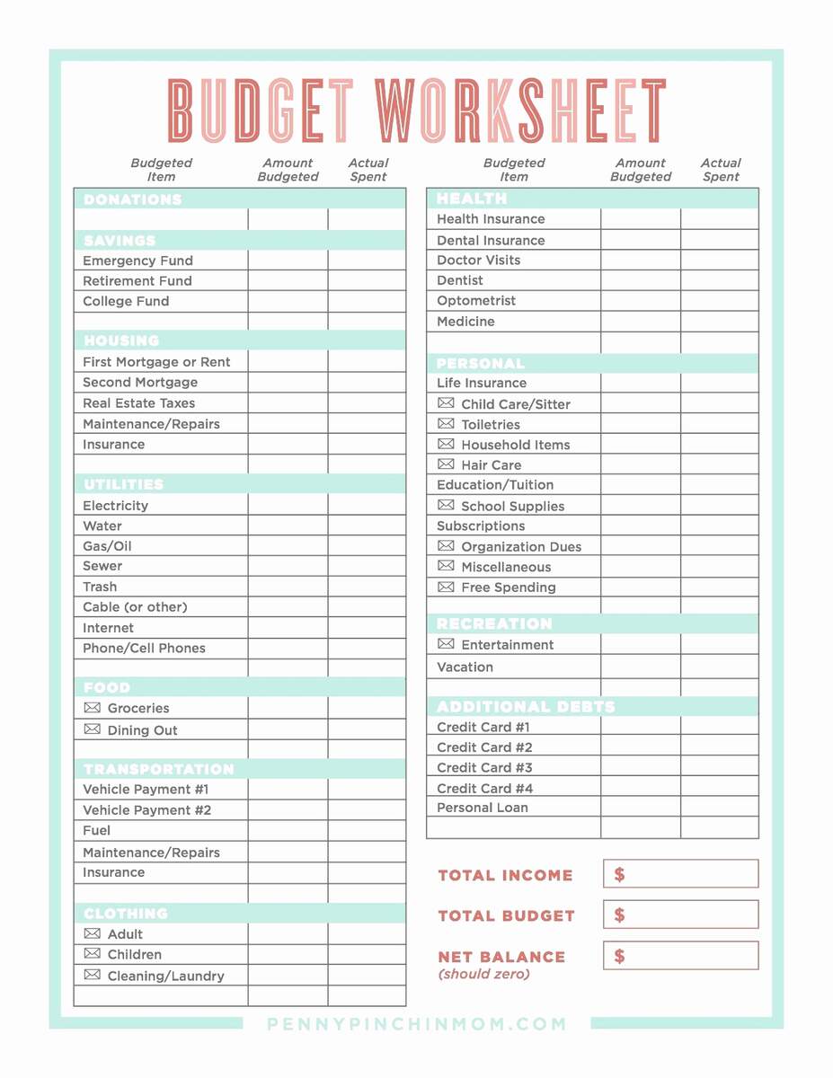 Dave Ramsey Printable Budget Template Printable Templates Free Worksheets Library
