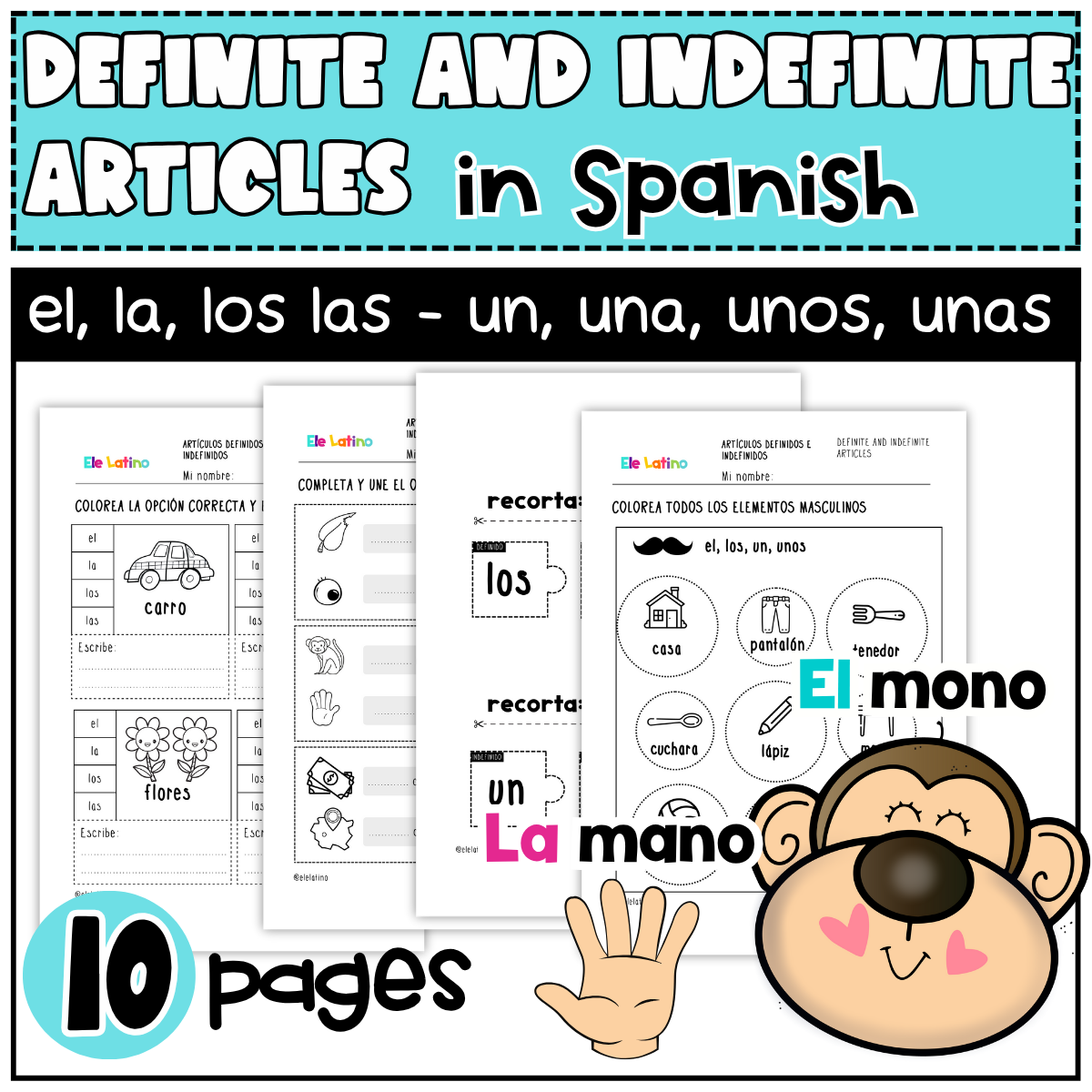 Definite And Indefinite Articles In Spanish El La Los Las Un Una Unos Made By Teachers