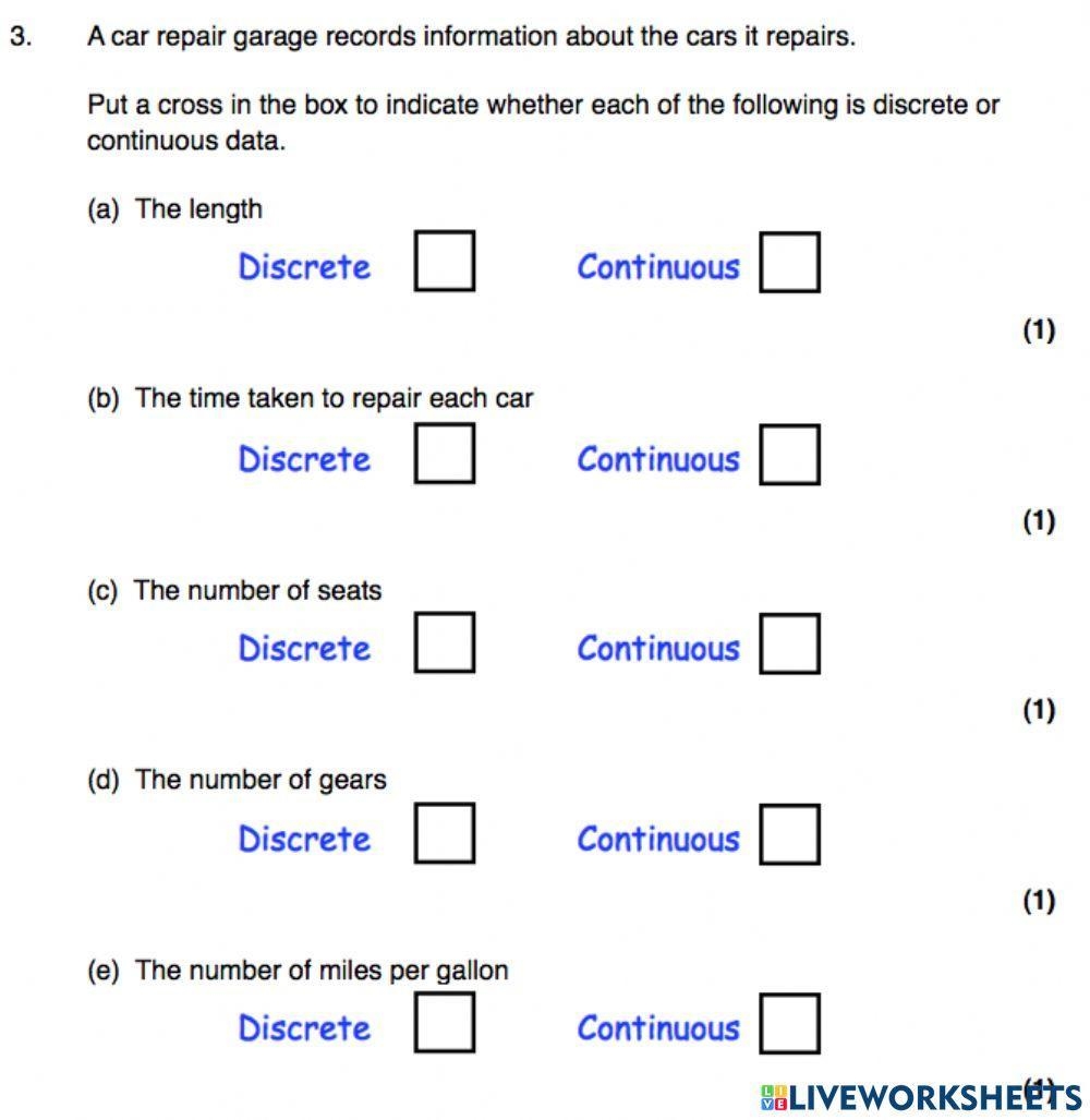Discrete Vs Continuous Data Worksheet Understanding The Differences