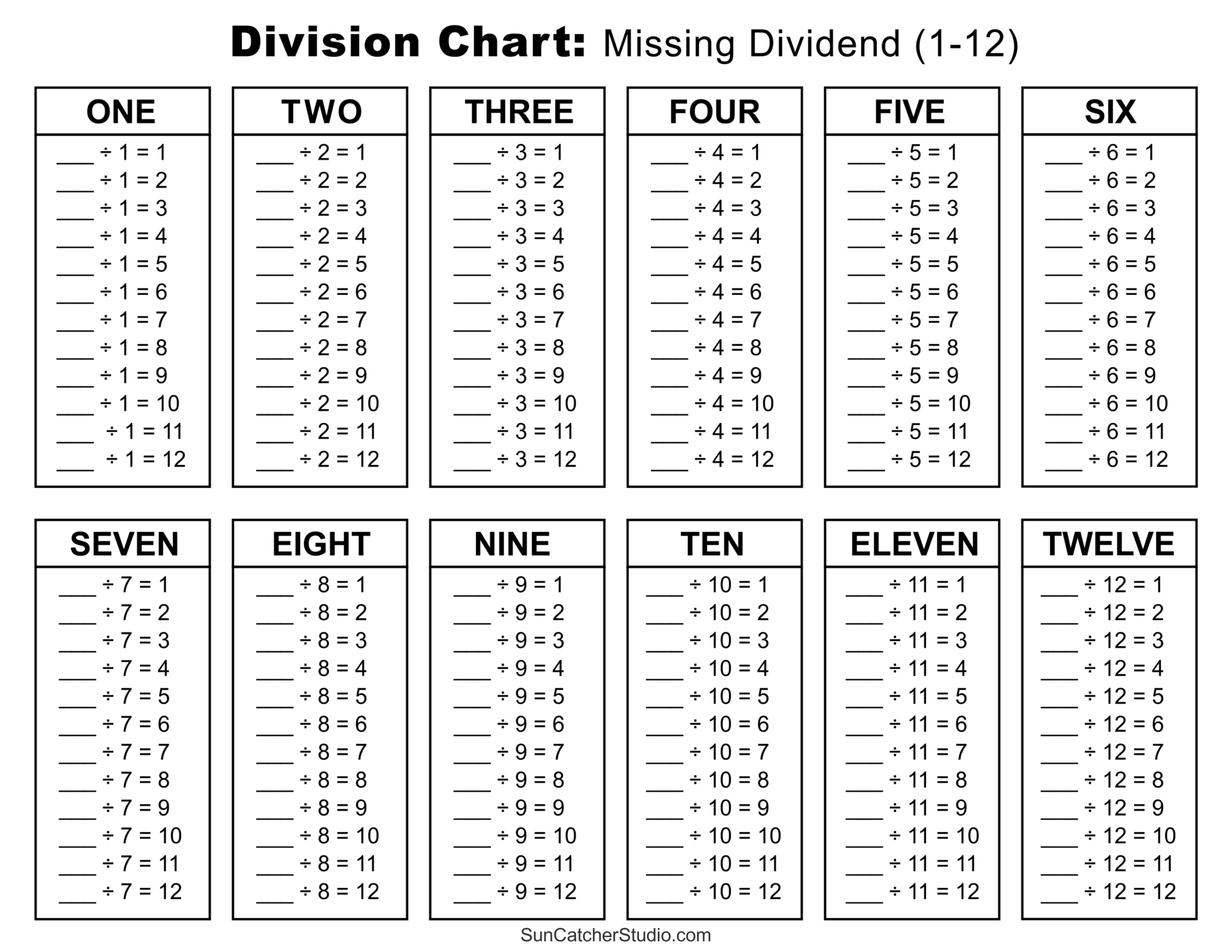 Division Worksheets Problems Free Printable Math Drills Free Printables Lettering SVG Files Tools Apps