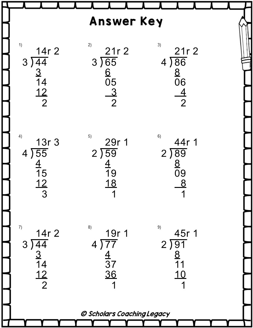 Division With 1 Digits Divisor 2 Quotient 2 Dividend With Remainders Worksheets Math Problems Made By Teachers