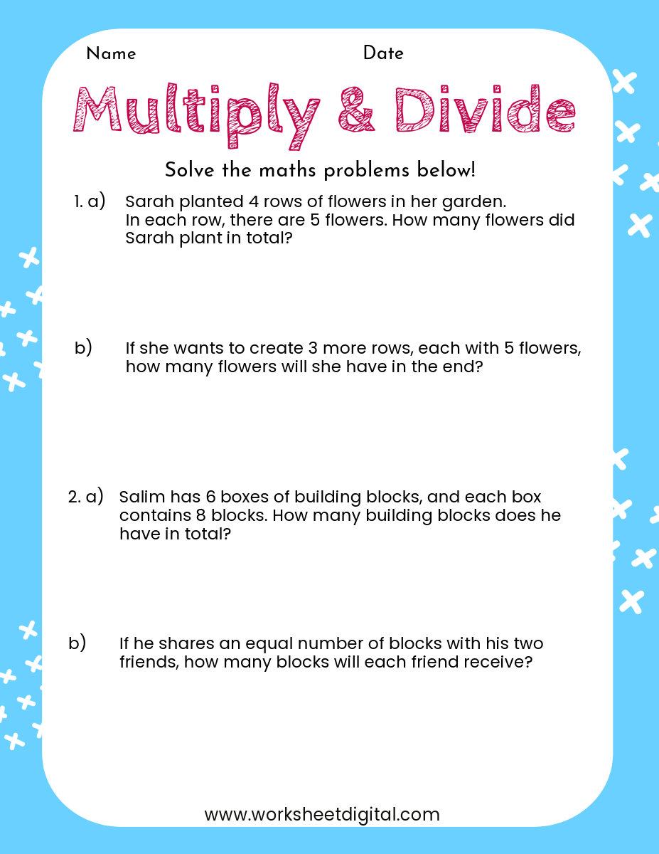 Word Problems Division And Multiplication Worksheets Math Worksheets Library