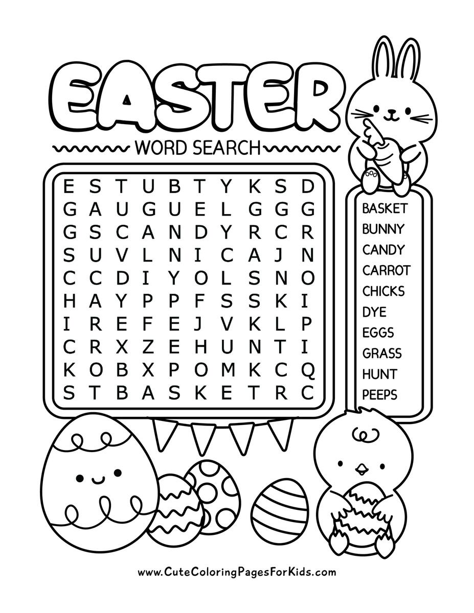 Easter Word Search Free Printable PDF Puzzles Free Printables Lettering SVG Files Tools Apps