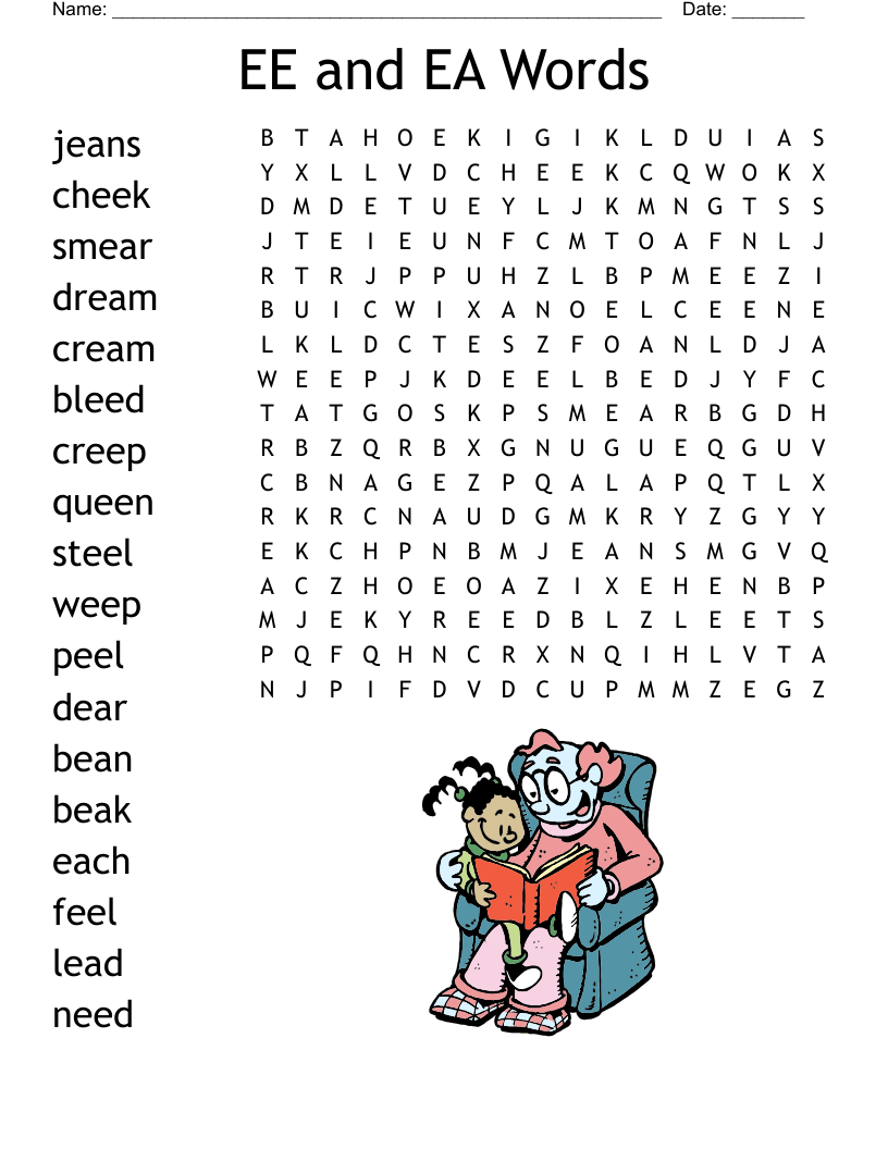 EE And EA Words Word Search WordMint