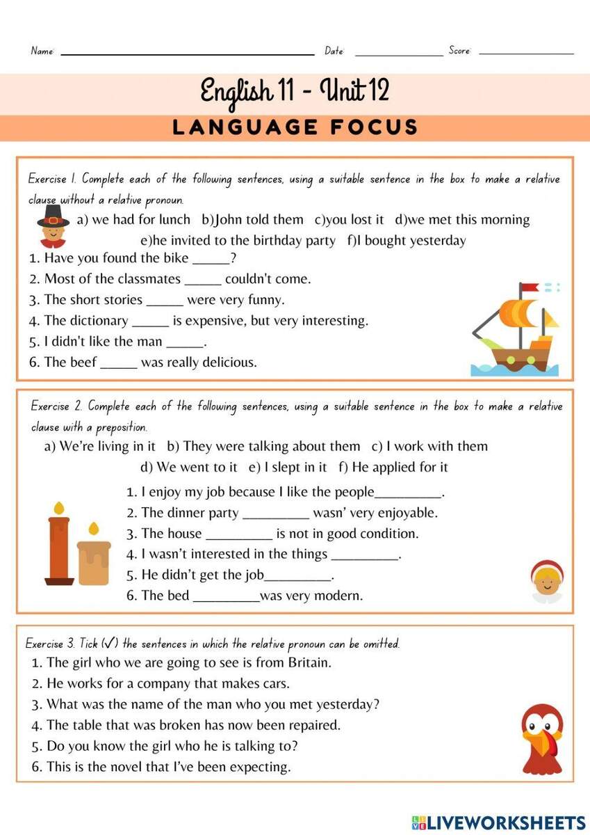 English Grade 11 Worksheet Worksheets Library
