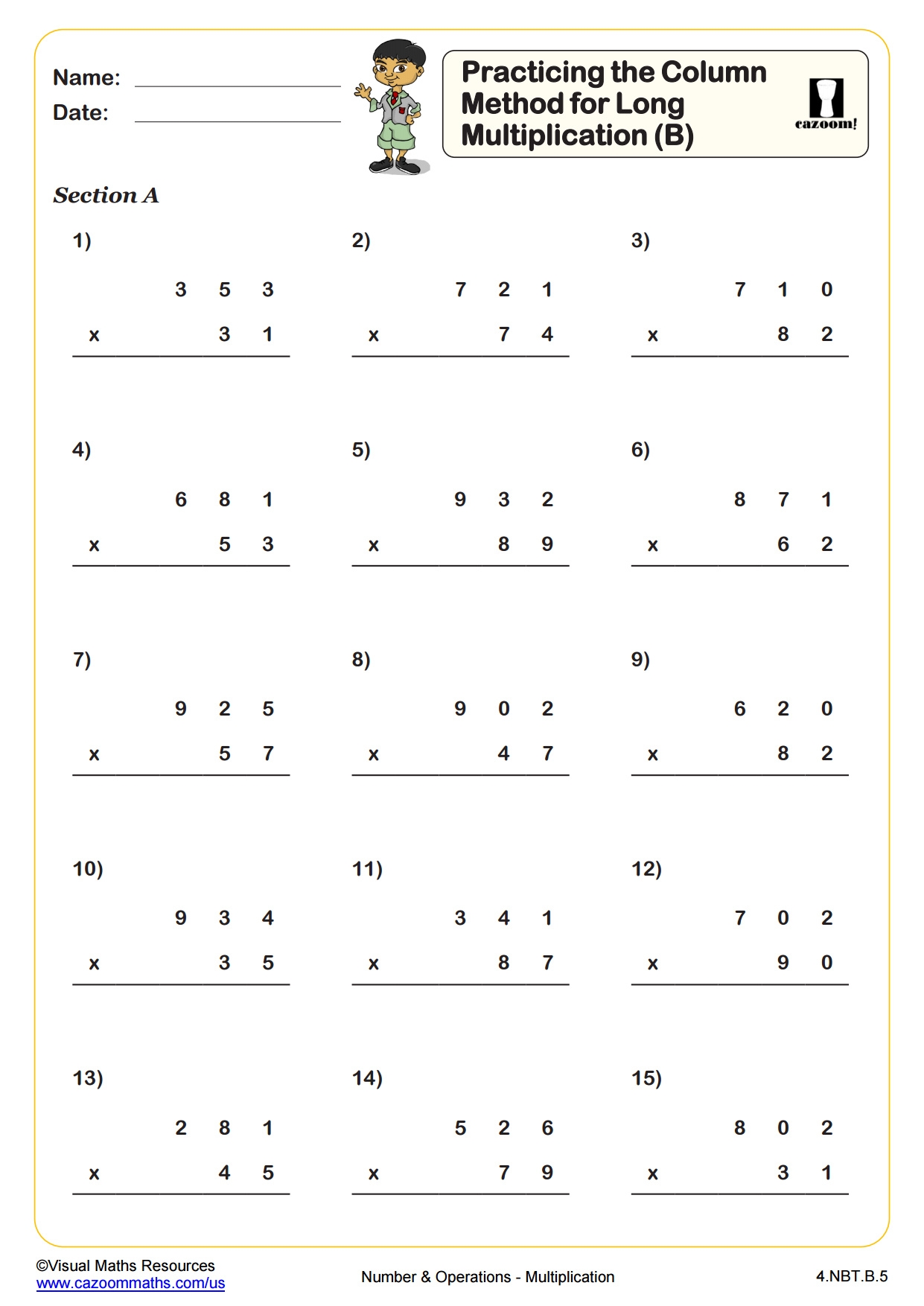Estimation Multiplication And Division 5th Grade PDF Number And Operations Worksheets Cazoom Math Long Division Worksheets For 5th Grade