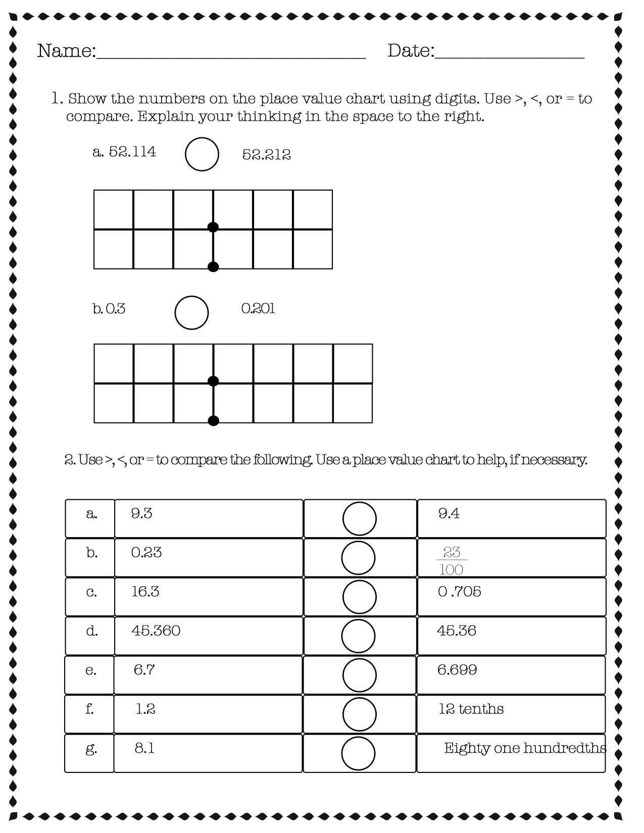 Eureka Math Engage NY Extra Worksheets For 5th Grade Module 1 Etsy Eureka Math Engage NY Extra Worksheets For 5th Grade Module 1 Etsy