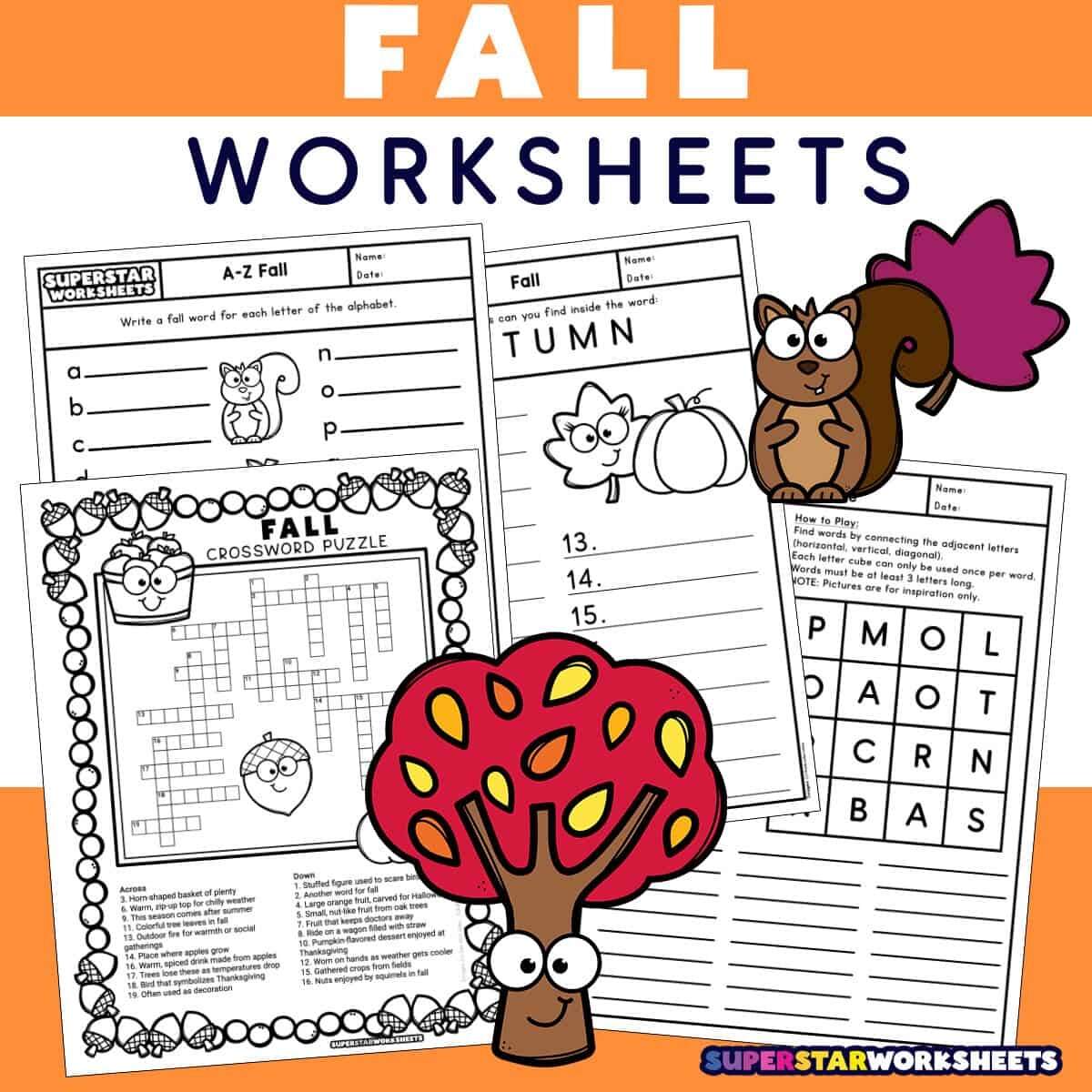 Fall Worksheets Superstar Worksheets