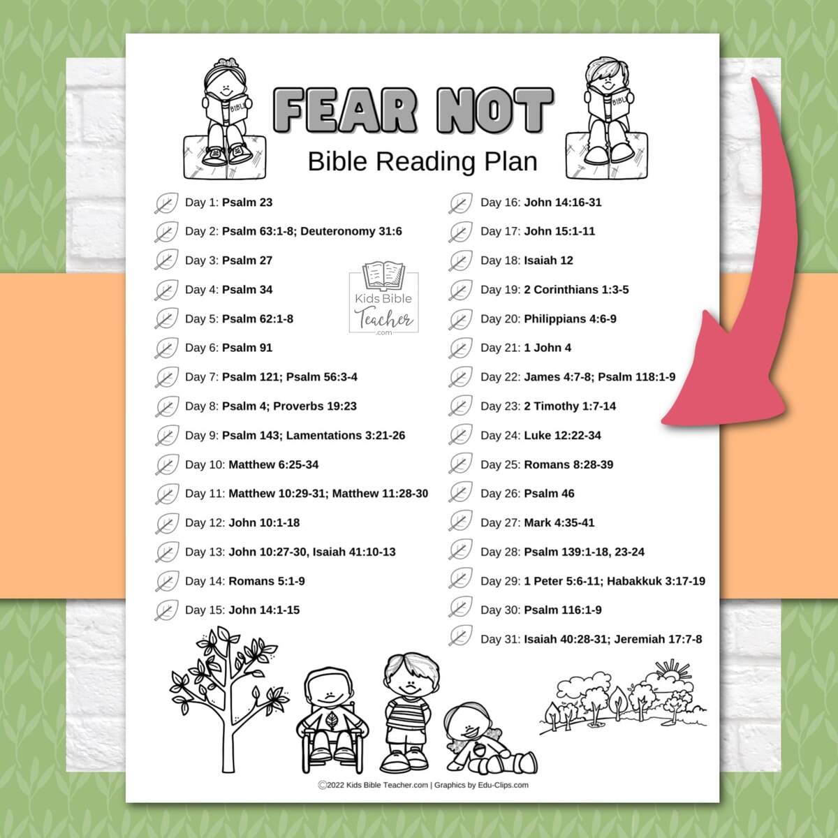 Fear Not Fall Bible Reading Plan For Kids Kids Bible Teacher
