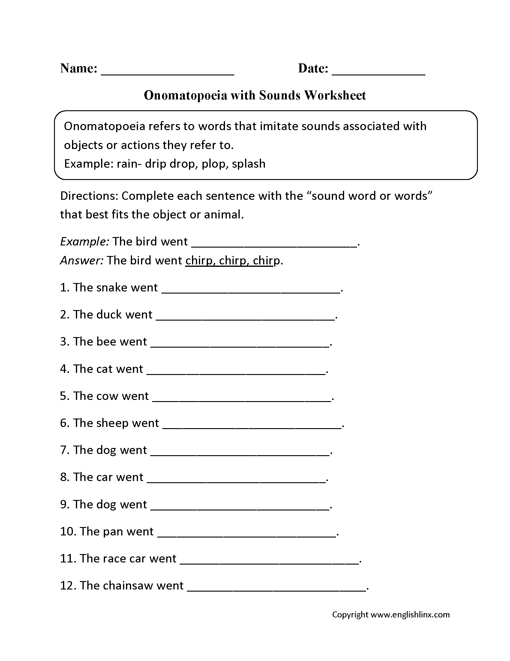 Free Printable Figurative Language Tests And Worksheets